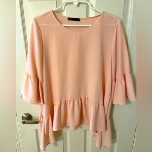 Pink peplum blouse